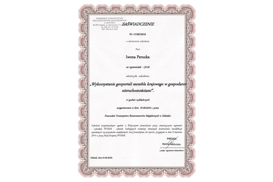 Zdjęcie certyfikatu